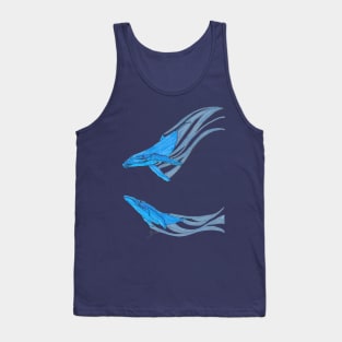 Whales Sliding through Space Tank Top